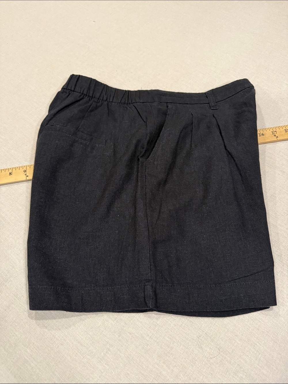 GAP High Rise Pleated Linen Shorts Black Size 8